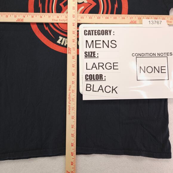 The Rolling Stones Zip Code Band Crew Neck T Shirt Mens Size Large L Black - Picture 8 of 9